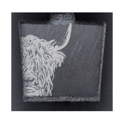Highland Cow Drinks Set by The Just Slate Company Coaster