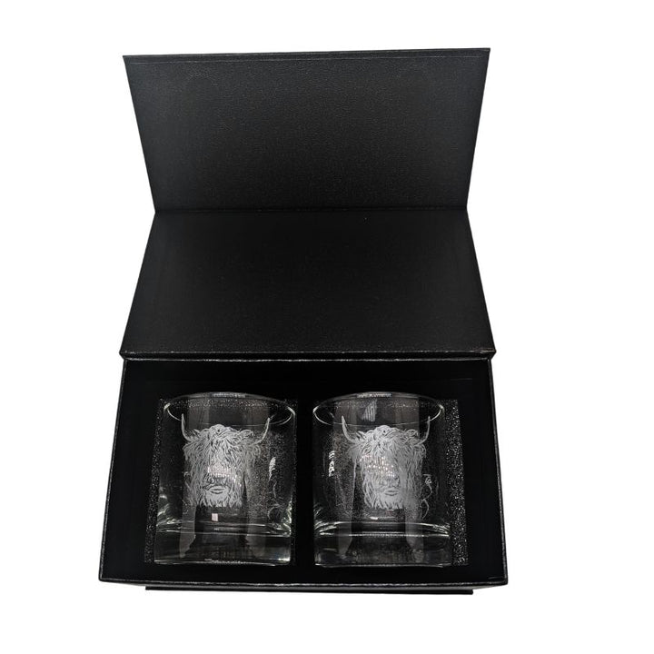 Highland Cow Pair of Tumblers Box