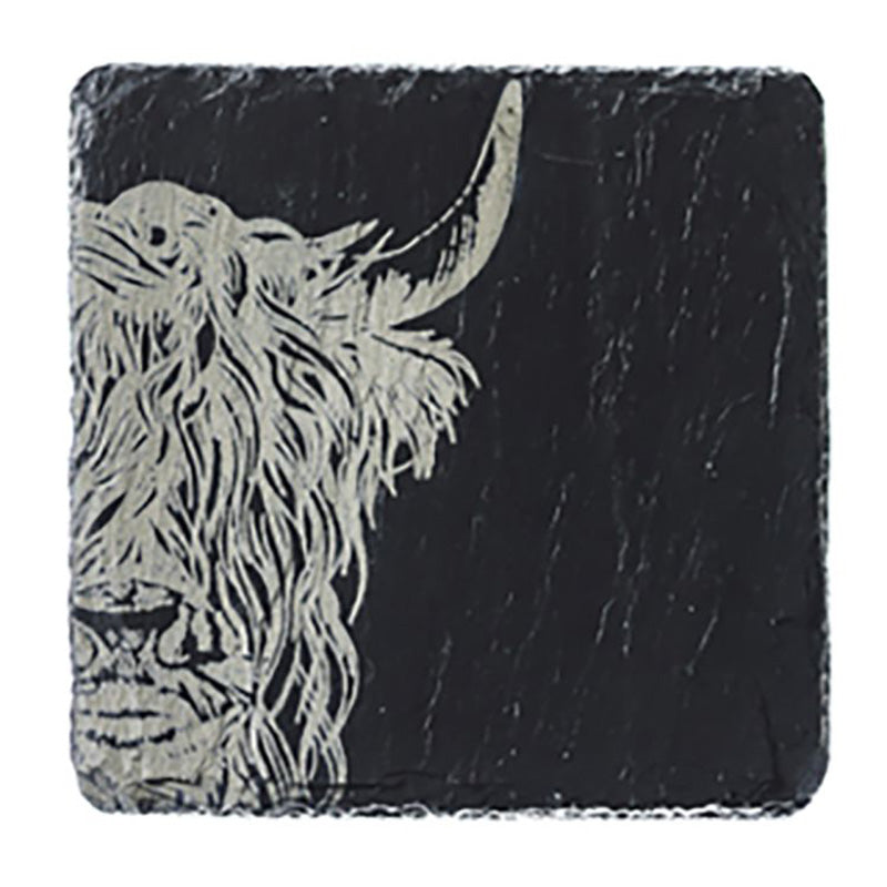 Highland Cow Single Slate Coaster by The Just Slate Company