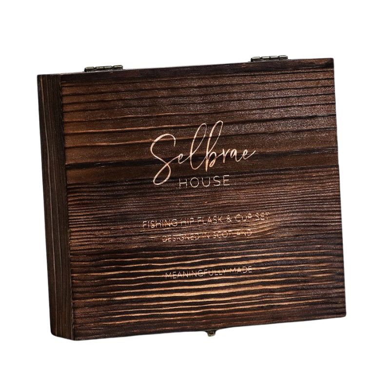 Selbrae House Hip Flask & Cup Set - Fishing - box