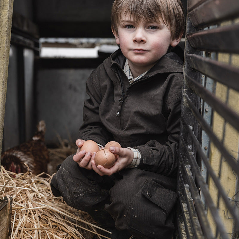 Hoggs Of Fife Junior Struther Waterproof Smock in Green Use