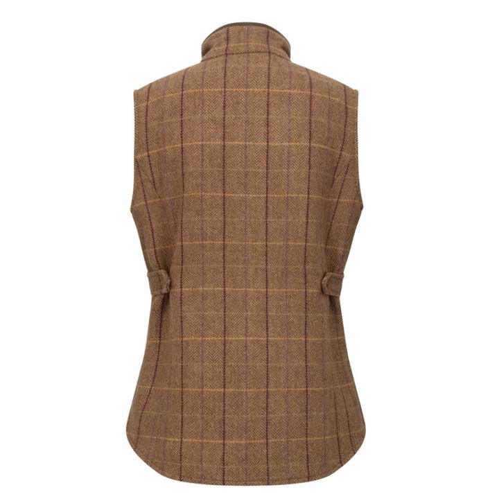 Hoggs Of Fife Women's  Eden Technical Tweed Gilet In Bracken/Blackberry