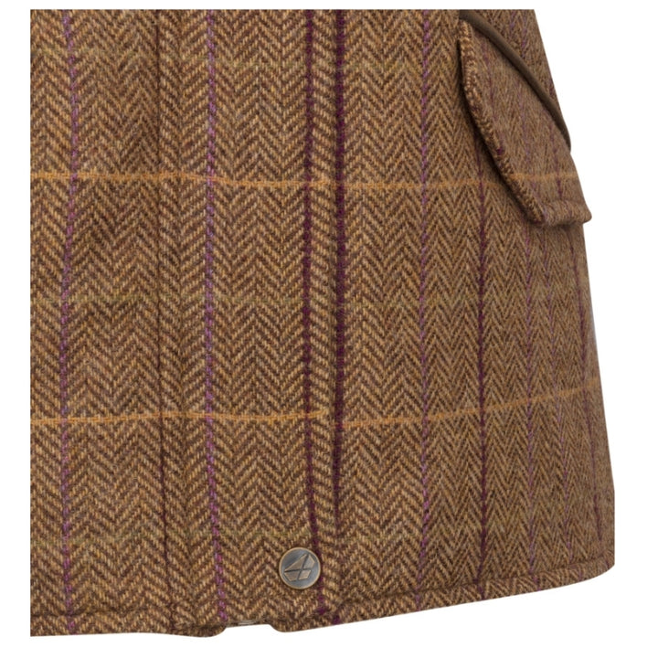 Hoggs Of Fife Women's  Eden Technical Tweed Gilet In Bracken/Blackberry
