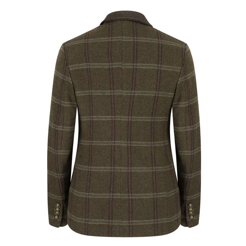 Hoggs of Fife Musselburgh Ladies Tweed Hacking Jacket in Bracken Tweed Back.jpg