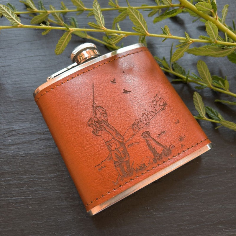 Shooting Leather Hip Flask by The Just Slate Company Flat