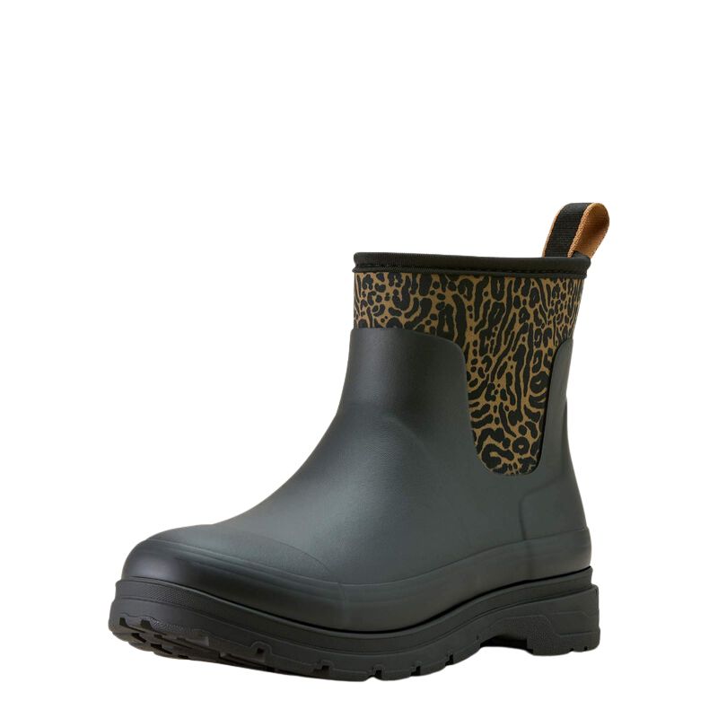 Ariat Women's Kelmarsh Shortie Rubber Boot in BLACK|OCELOT PRINT