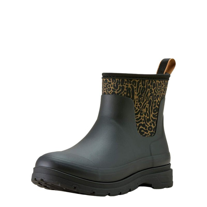 Ariat Women's Kelmarsh Shortie Rubber Boot in BLACK|OCELOT PRINT
