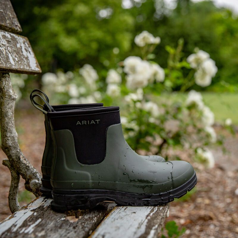 Ariat Kelmarsh Shortie Rubber Boot In Dark Olive - Lifestyle