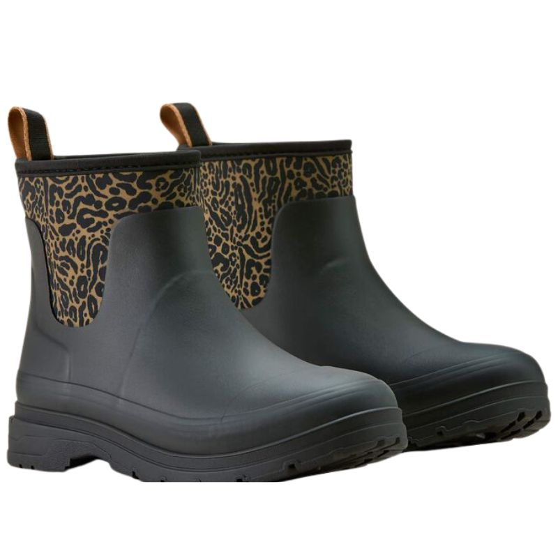 Ariat Women's Kelmarsh Shortie Rubber Boot in BLACK|OCELOT PRINT