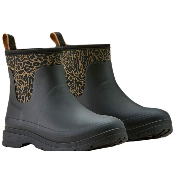 Ariat Women's Kelmarsh Shortie Rubber Boot in BLACK|OCELOT PRINT