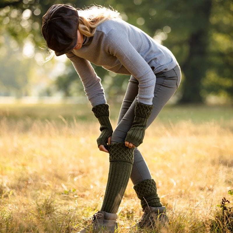 Lady Rannoch Shooting Socks in Dark Olive