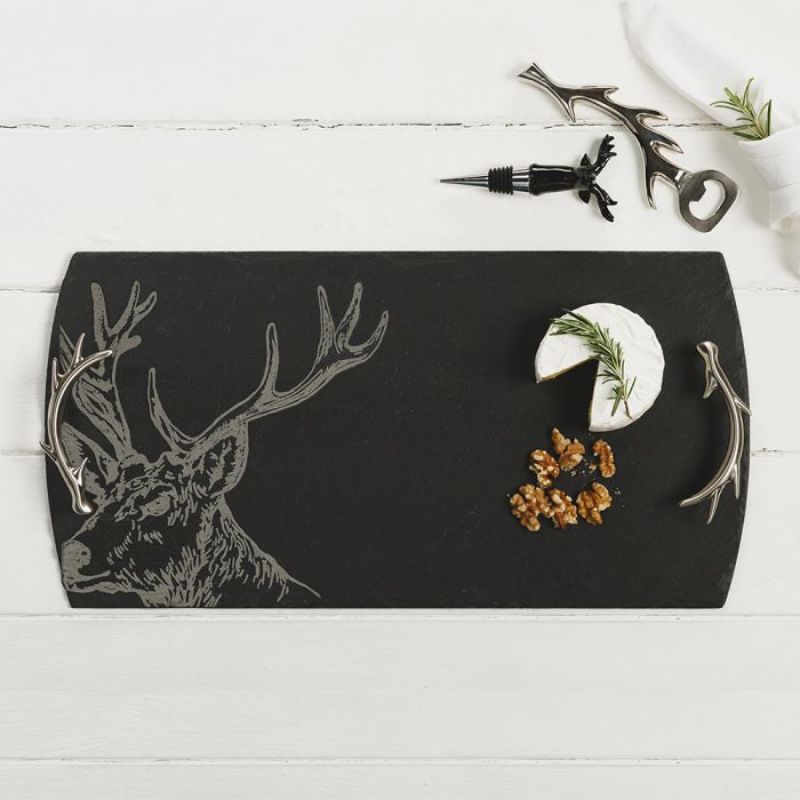 Selbrae House Large Slate Stag Serving Tray