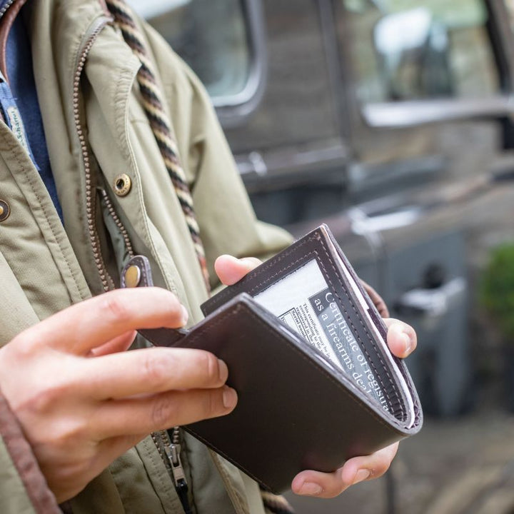 Leather Shotgun Certificate Wallet in Brockenhurst