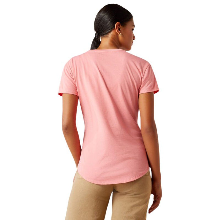 Ariat Lucky Jumper T-Shirt In Coral Heather - Back