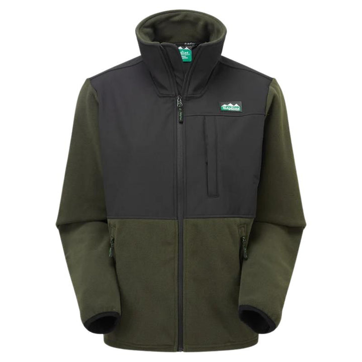 Ridgeline Mens Hybrid Fleece Jacket In Olive & Black