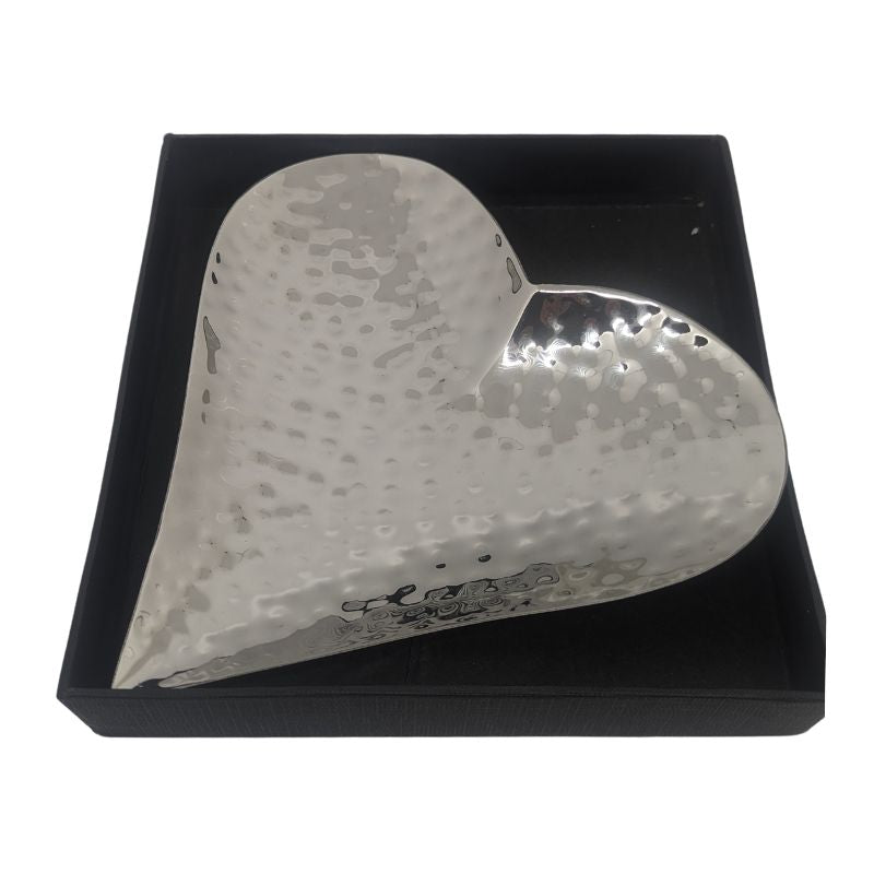 hammered heart shaped dish