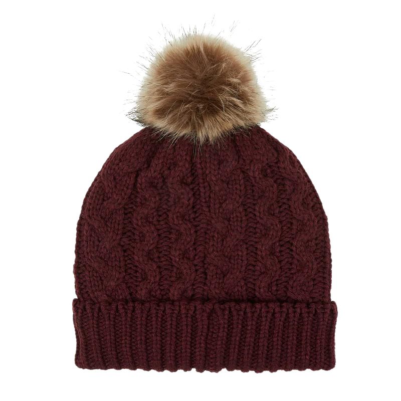 Ridgeline Nordic Fleck Bobble Hat In Winter Berry  - Back