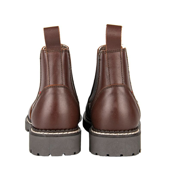 Omnio Leather Chelsea Boots in Chestnut Brown Back