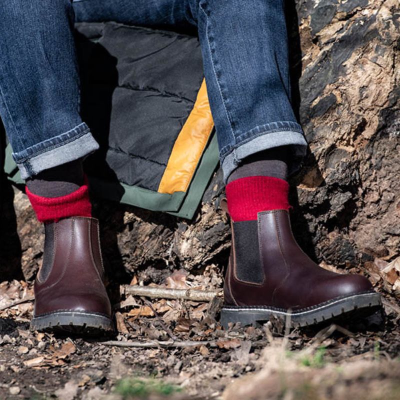 Omnio Leather Chelsea Boots in Chestnut Brown Lifestyle 2