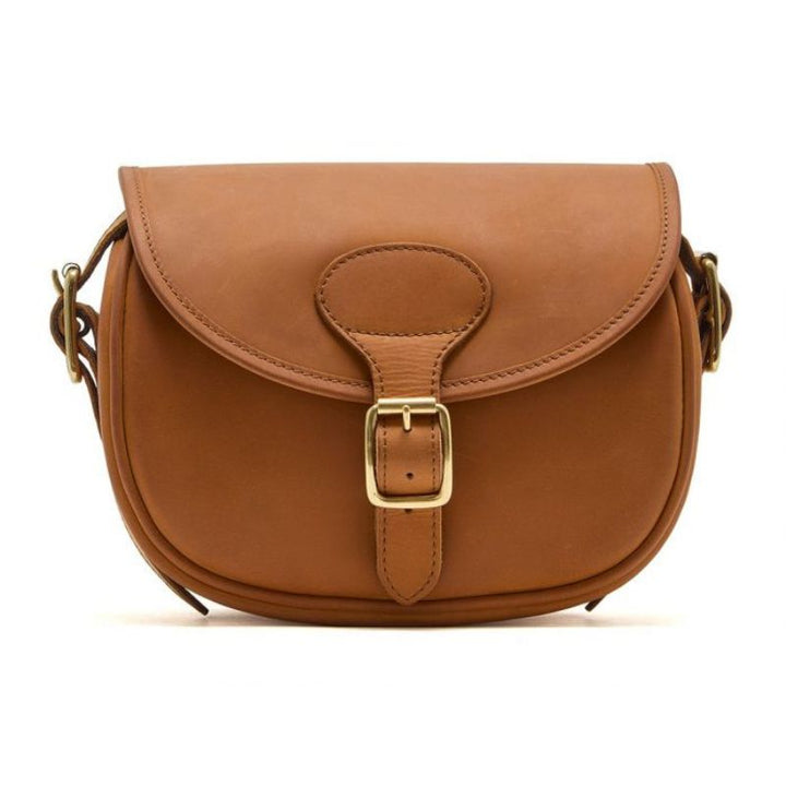 Premium Antique Oiled Leather Cartridge Bag In Tan