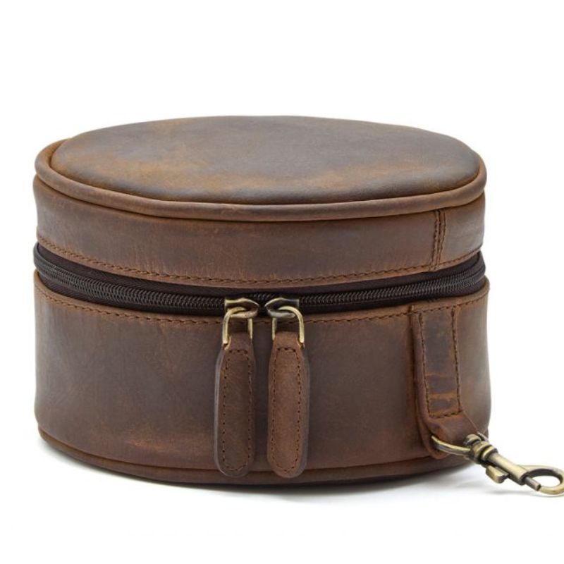 Premium Antique Oiled Leather Hearing Protection Case
