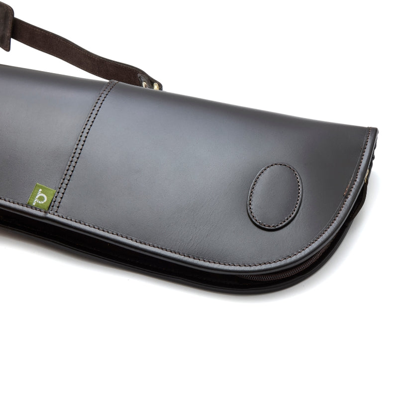 Premium Leather Full Zip Gun Slip in Dark Brown Back
