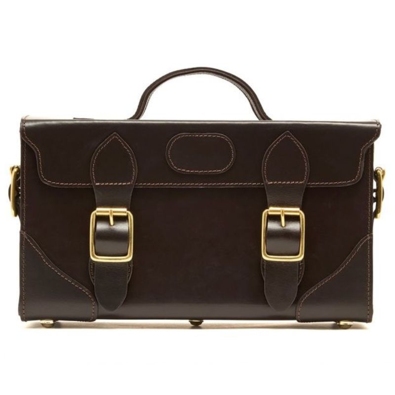 Chatham Premium Pull Up Leather Loader Case In Dark Brown