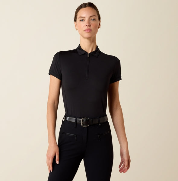 Ariat Women's Bandera 1/4 Zip Polo Shirt In Black