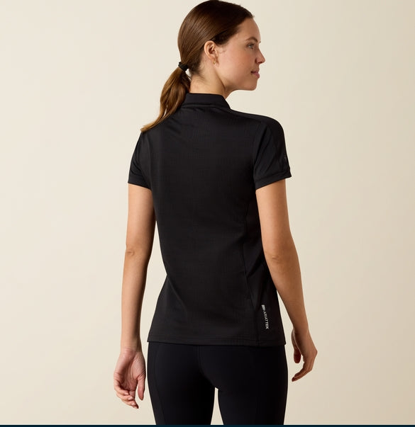 Ariat Women's Bandera 1/4 Zip Polo Shirt In Black