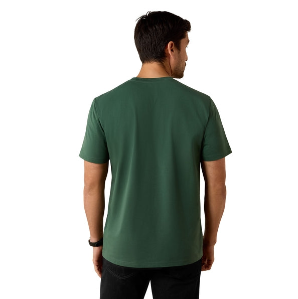 Ariat Men’s Vertical Logo T-Shirt – Monstera | Stretch Cotton Activewear Tee