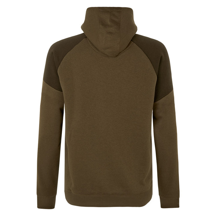 Seeland Cross Hoodie with Zip in Dark Olive Back