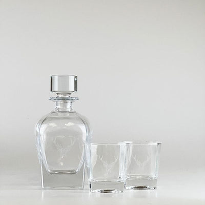 Stag Glass Decanter & Tumbler Set by Selbrae House