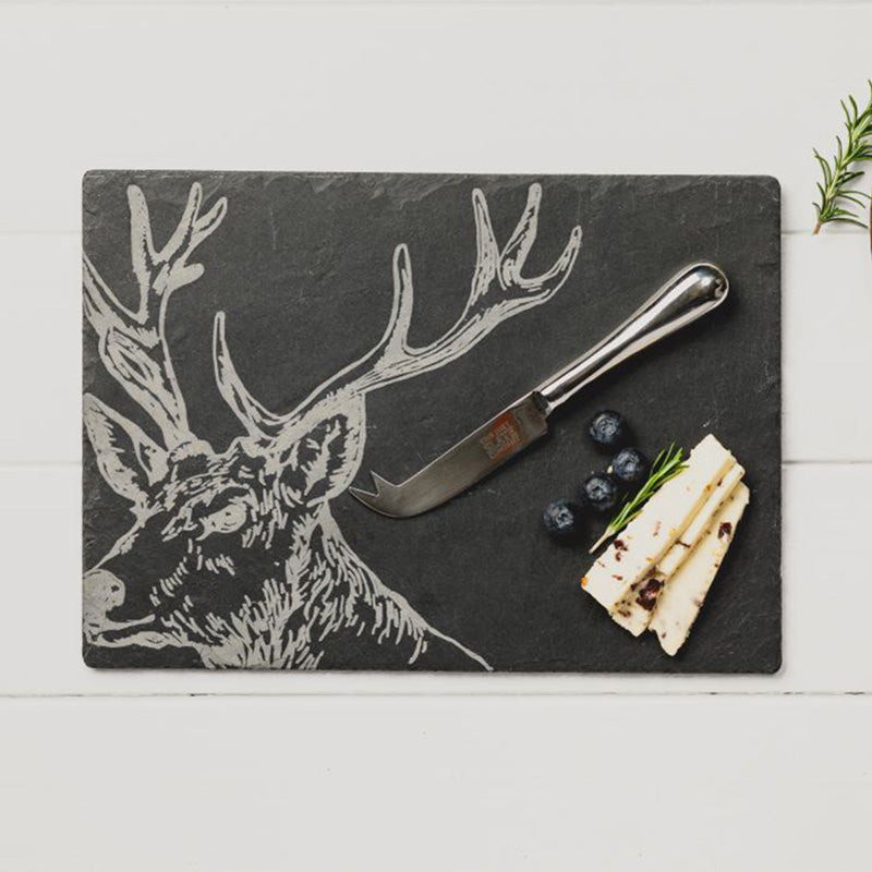 Stag Slate Cheese Board & Knife Set Use