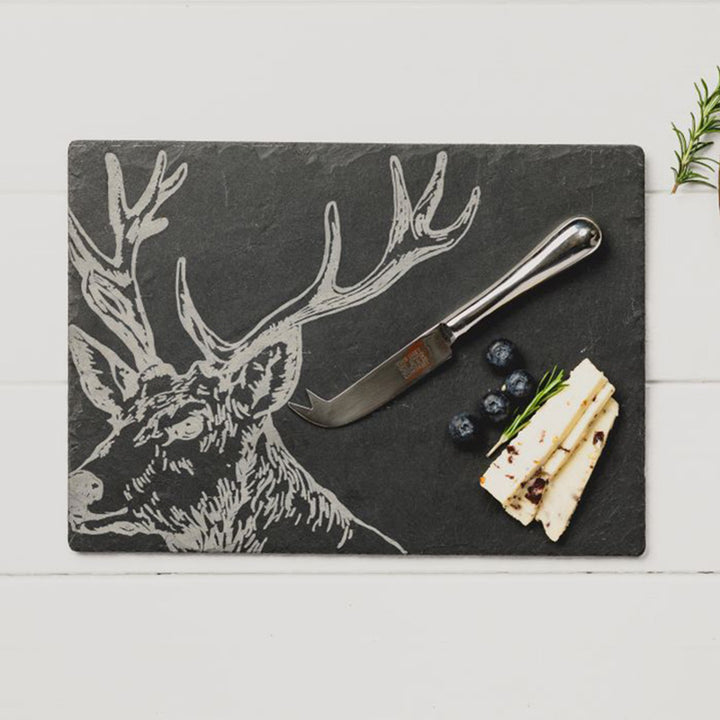 Stag Slate Cheese Board & Knife Set Use