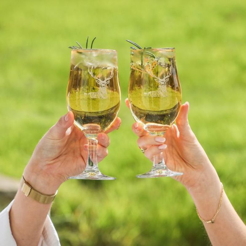 Selbrae House Stag Craft Beer Glasses - Lifestyle