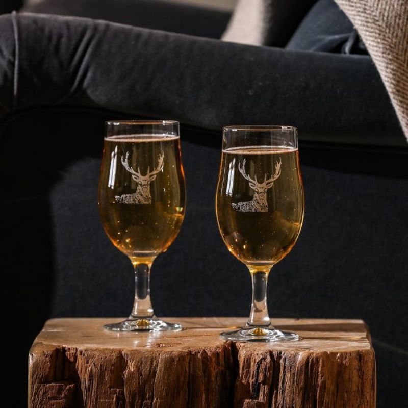 Selbrae House Stag Craft Beer Glasses Set Of 2