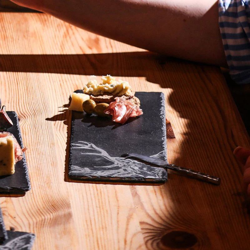 Stag Single Mini Slate Cheese Board & Knife Set - Lifestyle