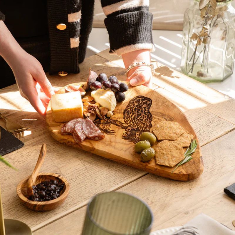 Tawny Owl Olive Wood Chopping