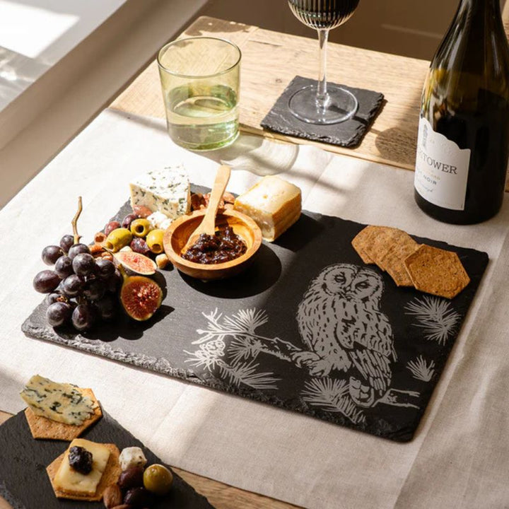 Selbrae House Tawny Owl Slate Cheese Board - lifestye