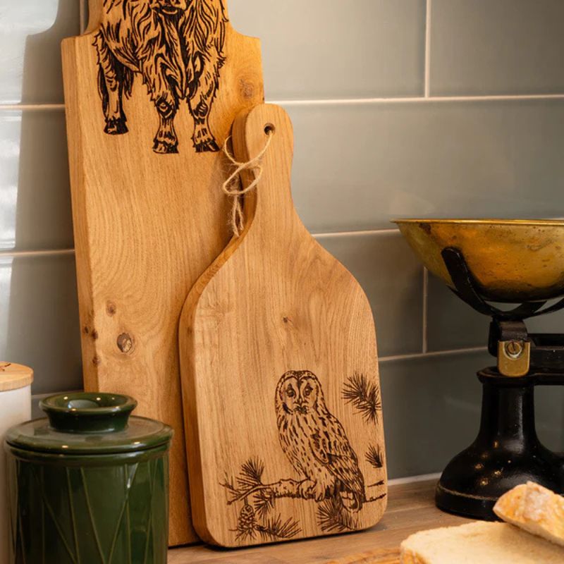  Selbrae House Tawny Owl Small Oak Hanging Paddle - Lifestyle
