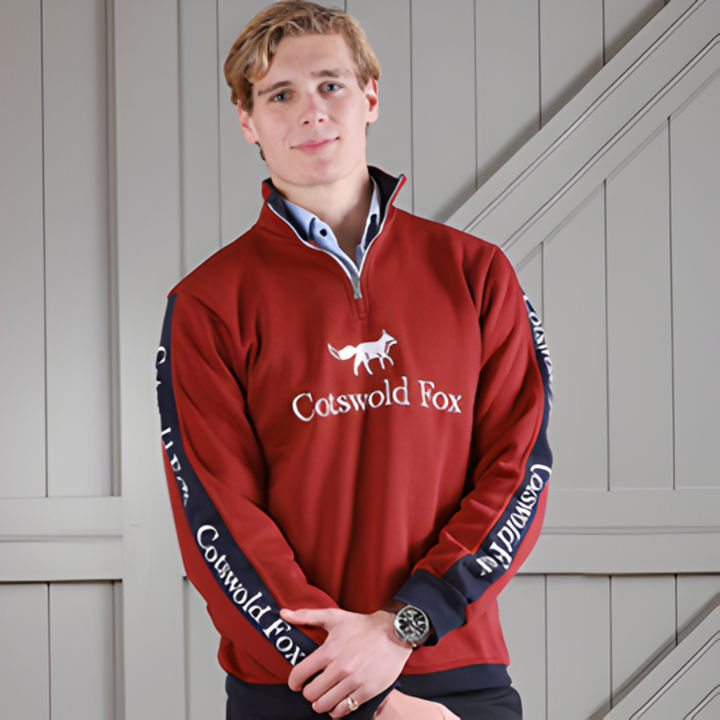 Cotswold Fox Cheltenham Quarter Zip – Burgundy | Unisex Country Sweatshirt