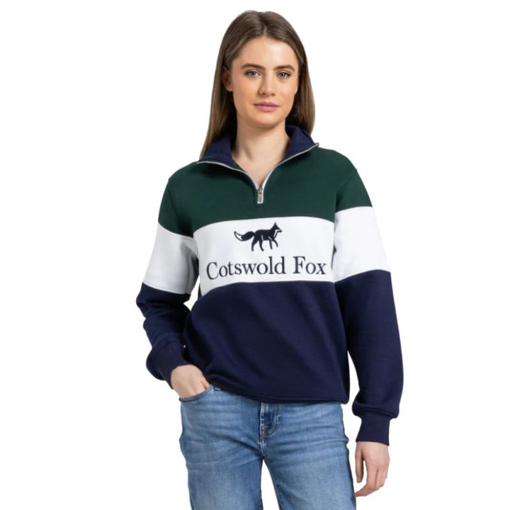 Cotswold Fox Cirencester Quarter Zip – Green | Unisex Country Sweatshirt
