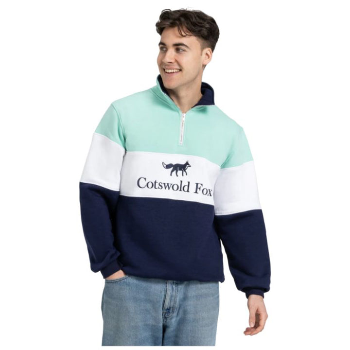 Cotswold Fox Cirencester Quarter Zip – Mint | Unisex Country Sweatshirt