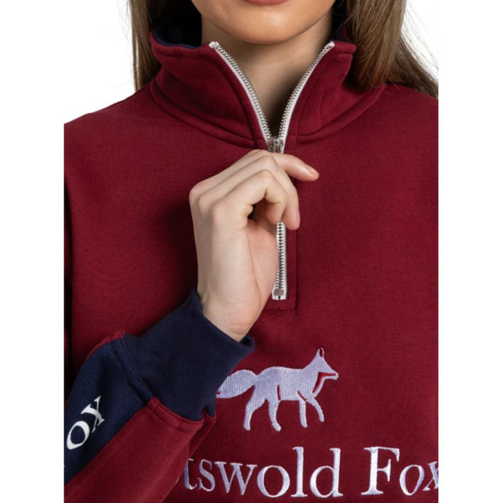 Cotswold Fox Cheltenham Quarter Zip – Burgundy | Unisex Country Sweatshirt