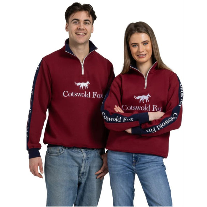 Cotswold Fox Cheltenham Quarter Zip – Burgundy | Unisex Country Sweatshirt