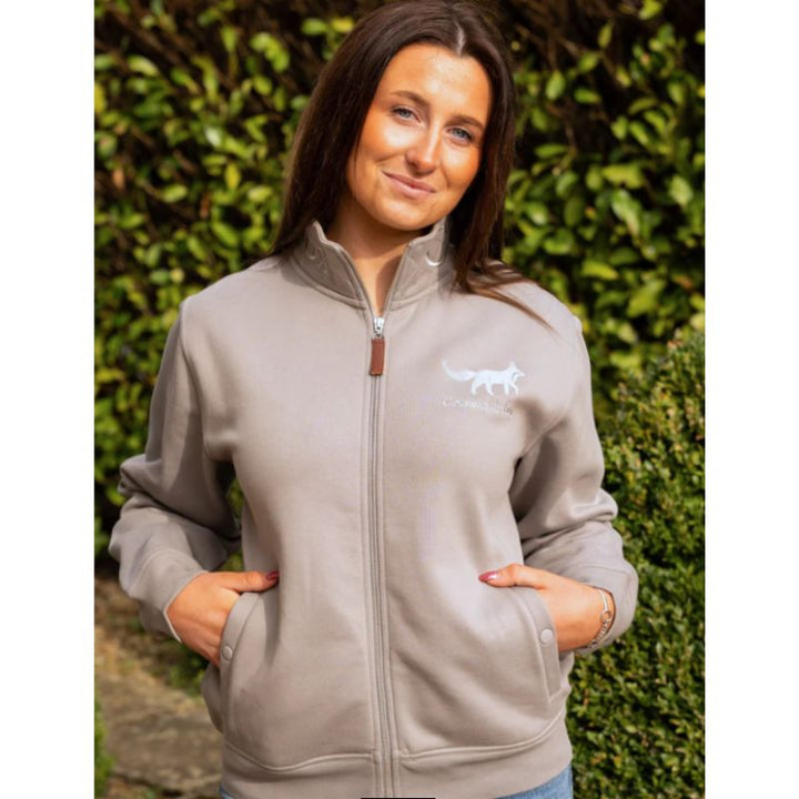 Cotswold Fox Tetbury Full Zip Jacket – Stone | Unisex Country Sweatshirt Jacket