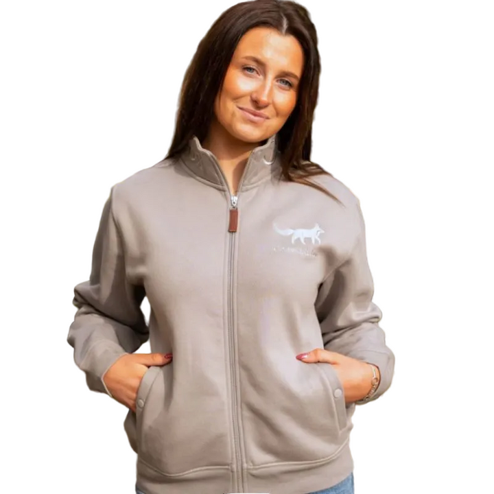 Cotswold Fox Tetbury Full Zip Jacket – Stone | Unisex Country Sweatshirt Jacket