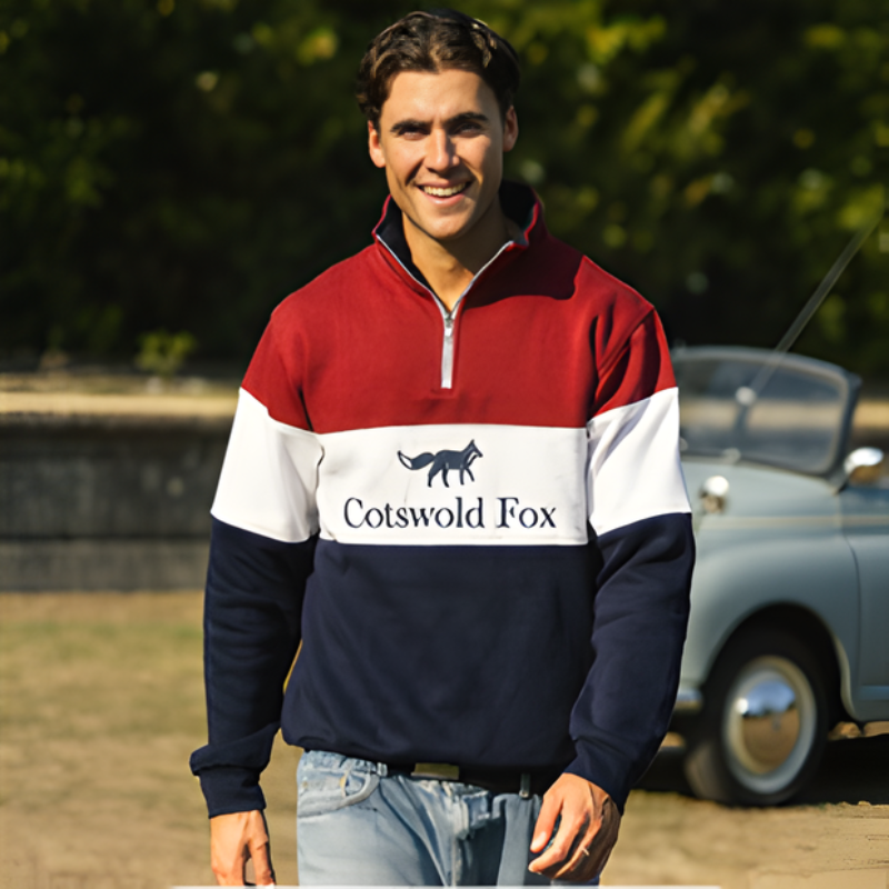 Cotswold Fox Cirencester Quarter Zip – Burgundy | Unisex Country Sweatshirt