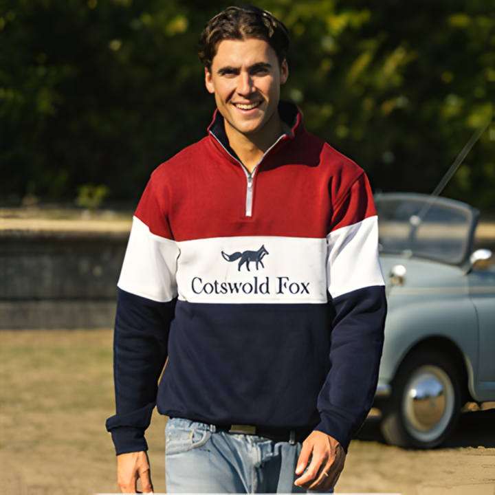 Cotswold Fox Cirencester Quarter Zip – Burgundy | Unisex Country Sweatshirt