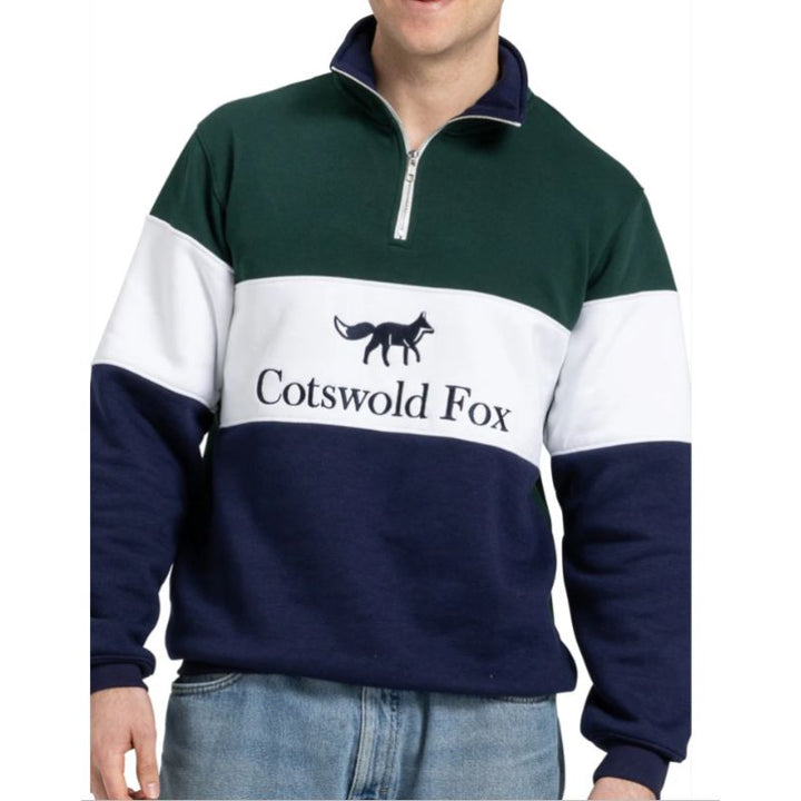 Cotswold Fox Cirencester Quarter Zip – Green | Unisex Country Sweatshirt